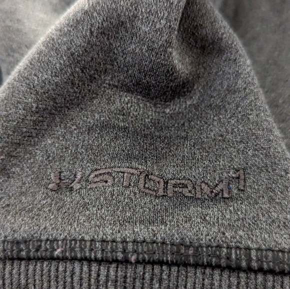 SOLD 🚫 *EUC* Under Armour UA Pullover Hooded Hoodie, Gray Orange Blue - Picture 6 of 10